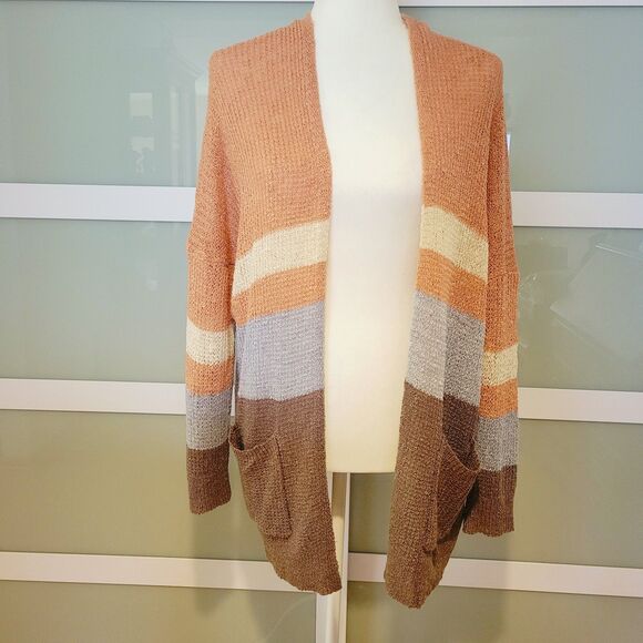Beceel Sweaters - Beceel Cardigan Open Front 4Color Straps With Pockets Women Size S
